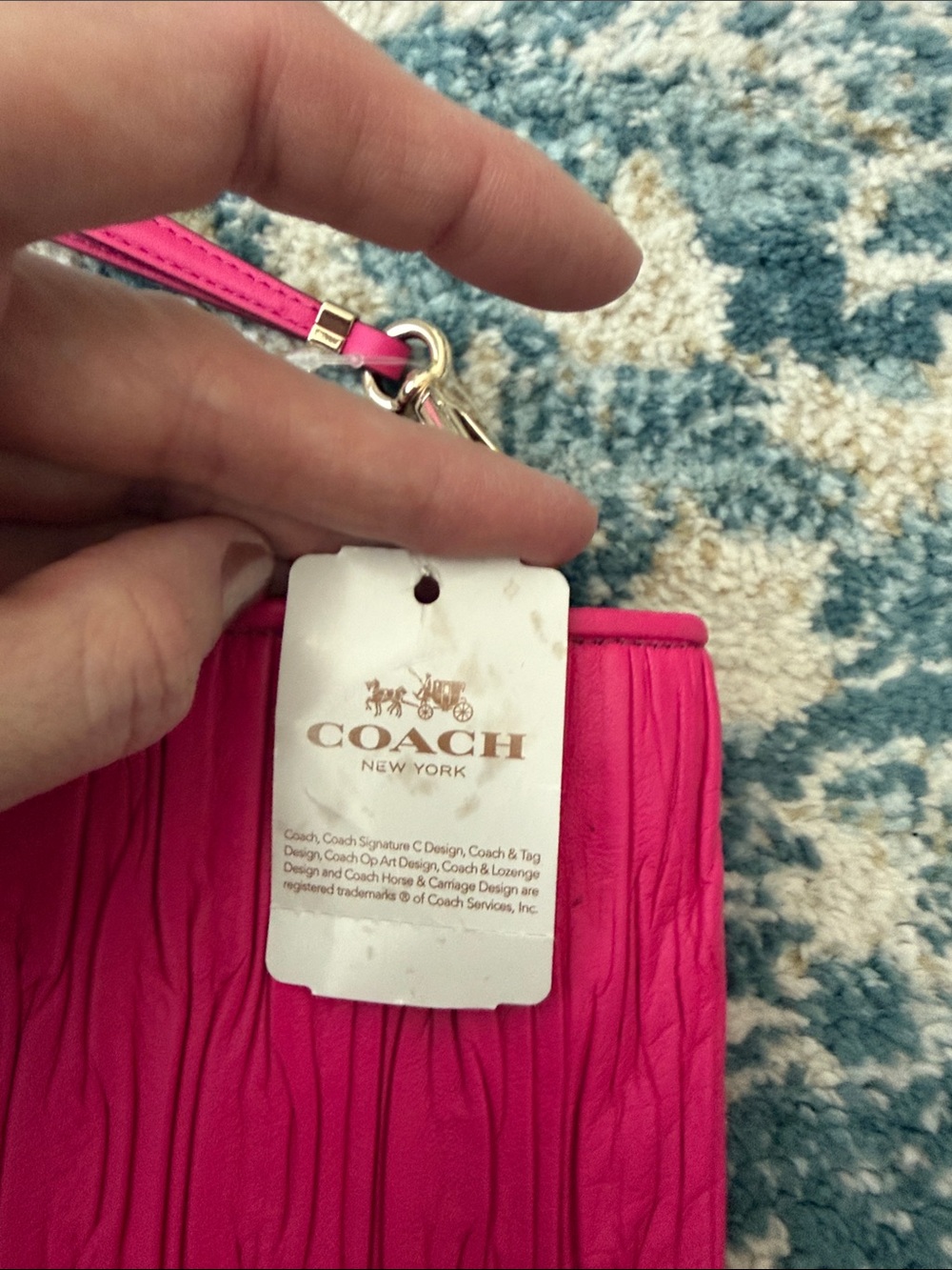 COACH Hot Pink Quilted Wristlet Clutch - Picture 3 of 11
